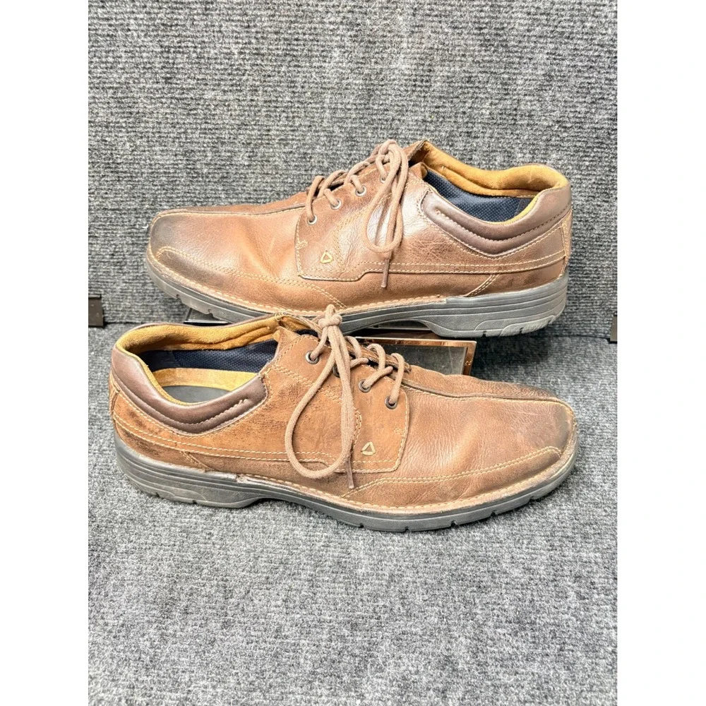 Dockers Mens Brown Leather Split Toe Oxford Lace Up Casual Shoes Brown
